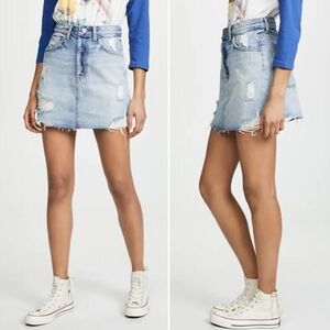 Free People Boyish by Her Corey Sz 28 Distressed Denim Skirt